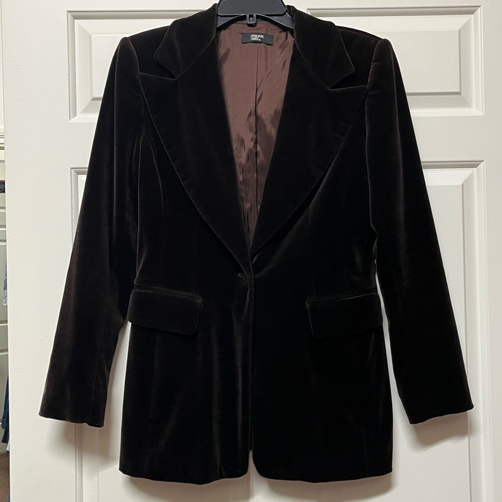 Philippe Dark Chocolate Brown Velvet Blazer Very good condition.